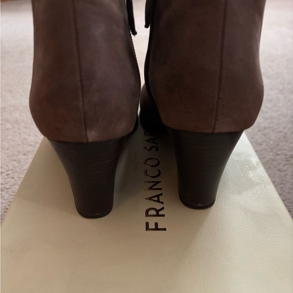 Franco Sarto Appeal Heel Suede Ankle Booties - Tobacco - Picture 5 of 6